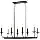 preview thumbnail 1 of 9, Vaxcel Lighting H0315 Durham 8 Light 36" Wide Taper Candle Style Matte Black