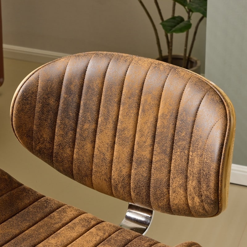 PU Curved Office Chair With Antique Bronze Base
