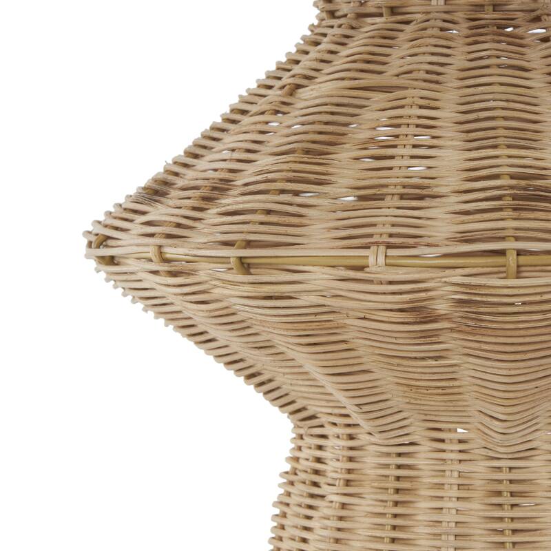 Rattan Handmade Woven Tapered Fluted Decorative Vase - Brown - Roche River Decor