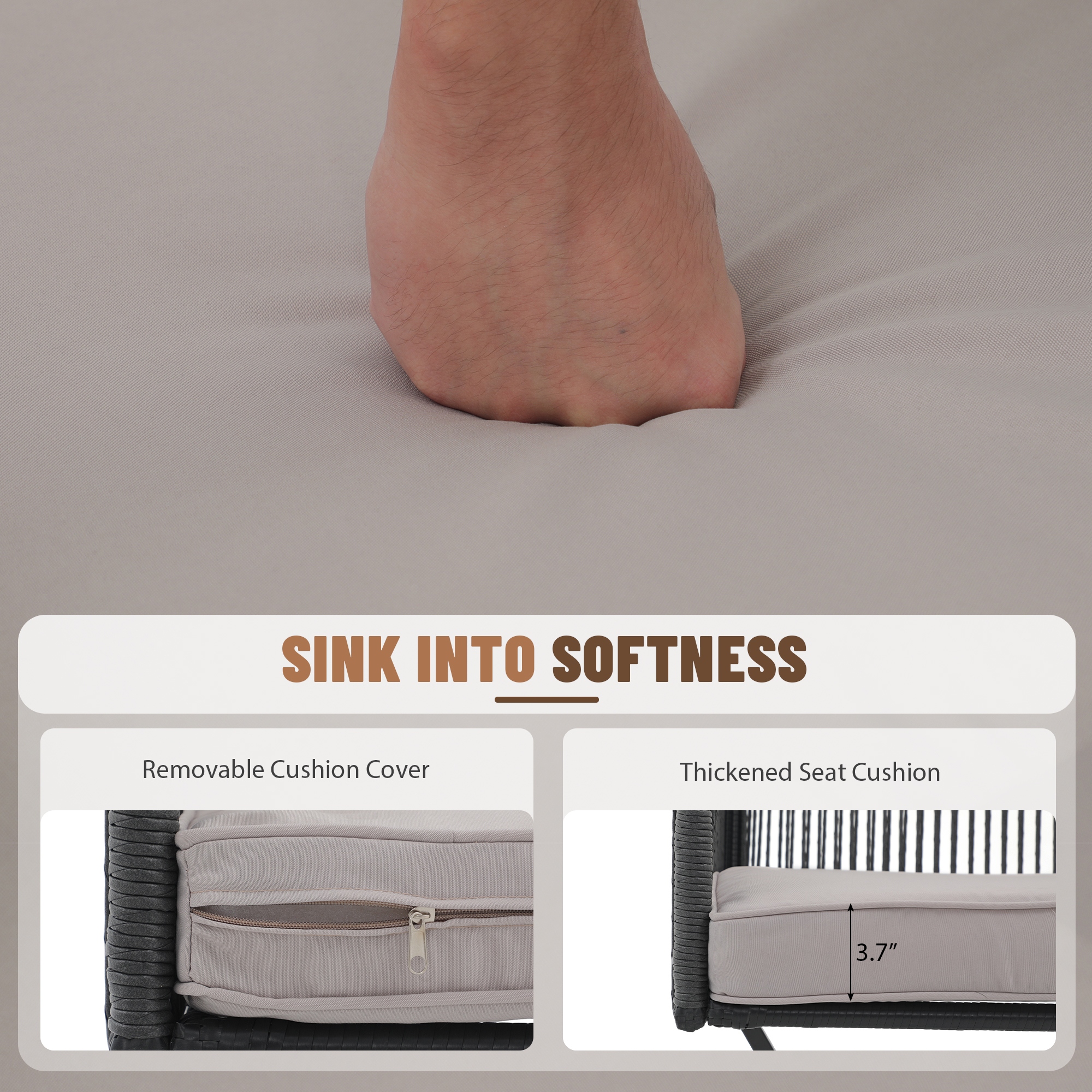 Outdoor Wicker Swivel Chairs with Cushion (Set of 2)