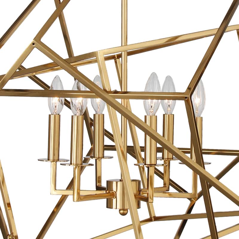 6 Light Chandelier in Gold Finish