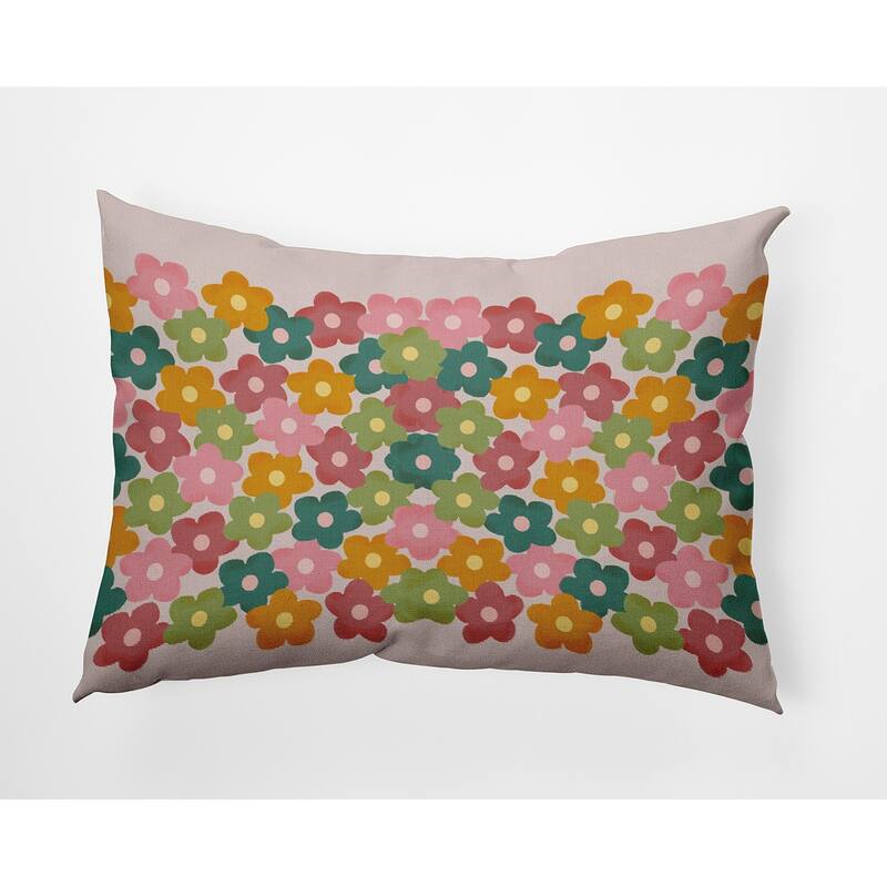 Flower Stack Decorative Throw Pillow - 14" x 20" - Pale Pink