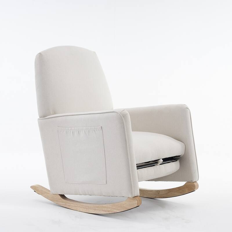 Modern Nursery Rocking Chair With Adjustable Footrest