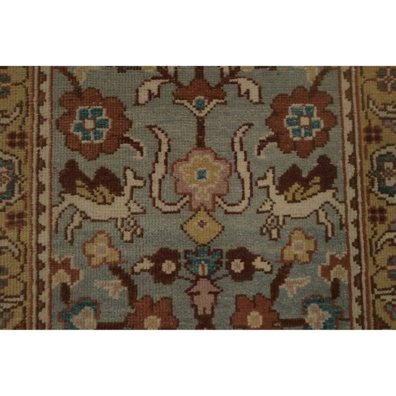 Hand Knotted Oriental 100% Wool Carpet Traditional Floral Navy Blue & Blues Ziegler Area Rug - 3' 11'' X 2' 0''
