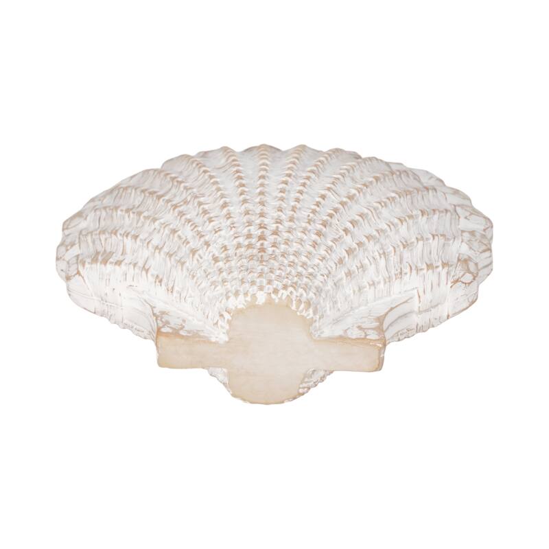 Coastal Decorative Resin Shell Figurine Sculpture - White