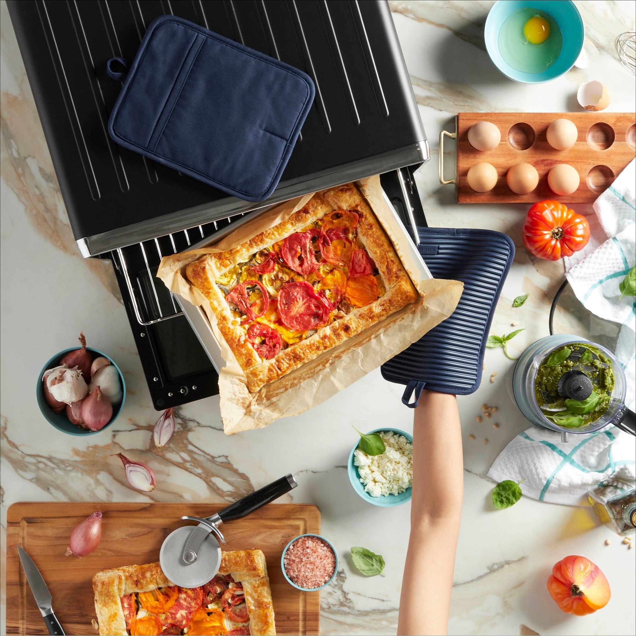 KitchenAid 7x9 Ribbed Silicone Pot Holder 2-Pack Set for Heat Protection-image