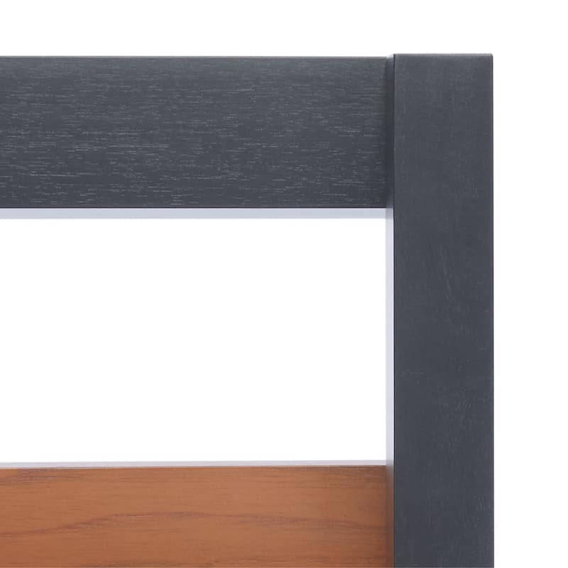 SAFAVIEH Ilianka Natural/Charcoal 3-Shelf 1 Door Etagere - 25" W x 15.4" L x 72" H - 25Wx15Dx72H