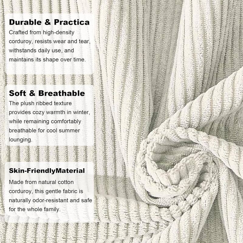 Convertible Corduroy Sleeper Sofa Bed, with Fixed-Shape Frame