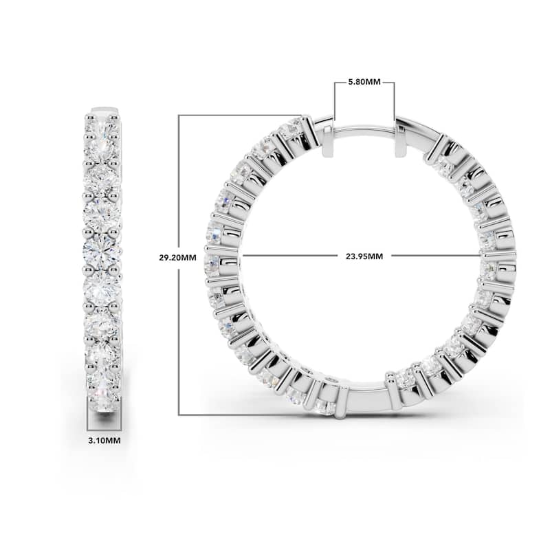 Vault Classics 4.00ct TW Natural Diamond Hoop Earrings (I VS2)