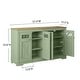 preview thumbnail 3 of 22, 57.4" Farmhouse Storage Sideboard Buffet Cabinet with 4 Glass Doors and Adjustable Shelves