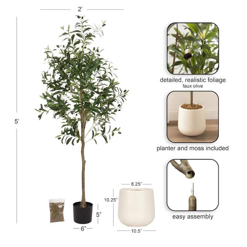 Kate and Laurel Oliveira Faux Olive Tree