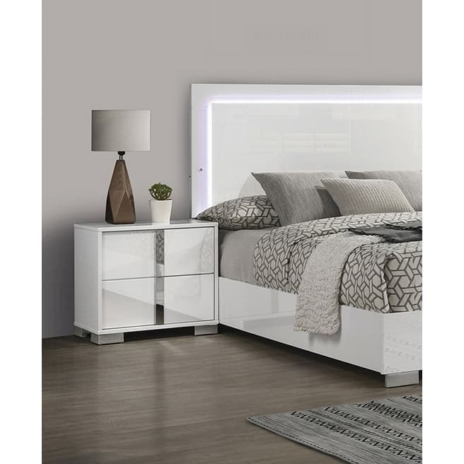 Modern Stylish Nightstand with Chrome Accents and Streamlined Design for Bedroom