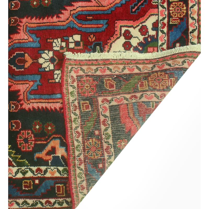 Noori Rug Fine Vintage Distressed Bemeere Red/Charcoal Runner - 3'10" x 11'9"