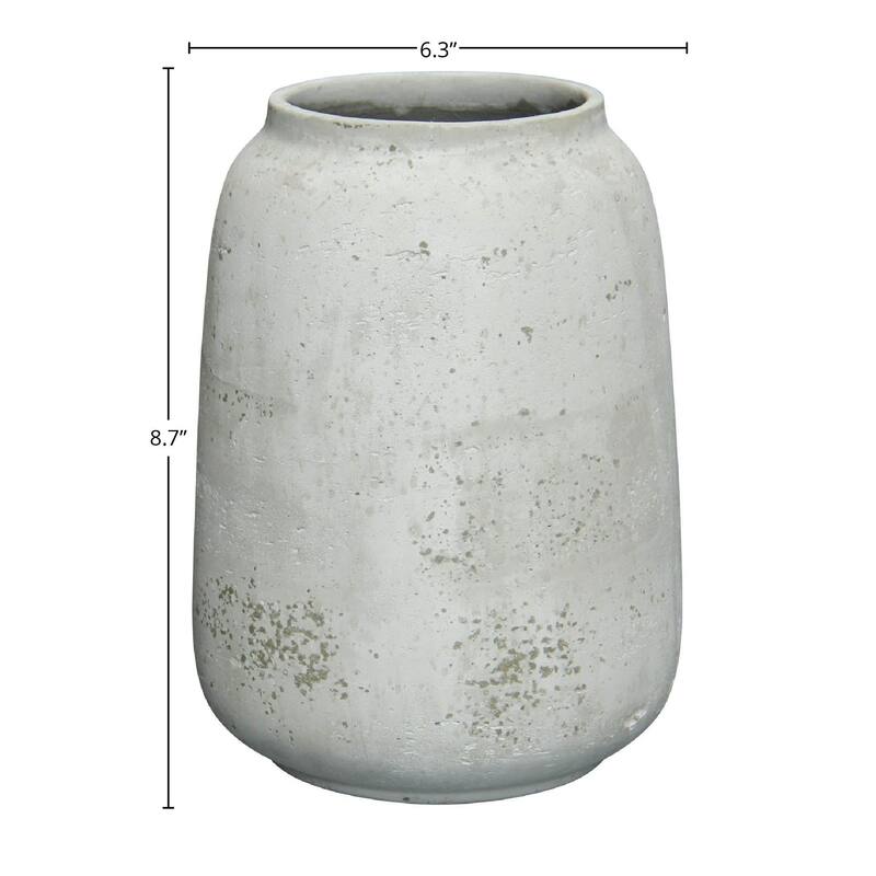 Patio Ro-Cement Vase, Antique White