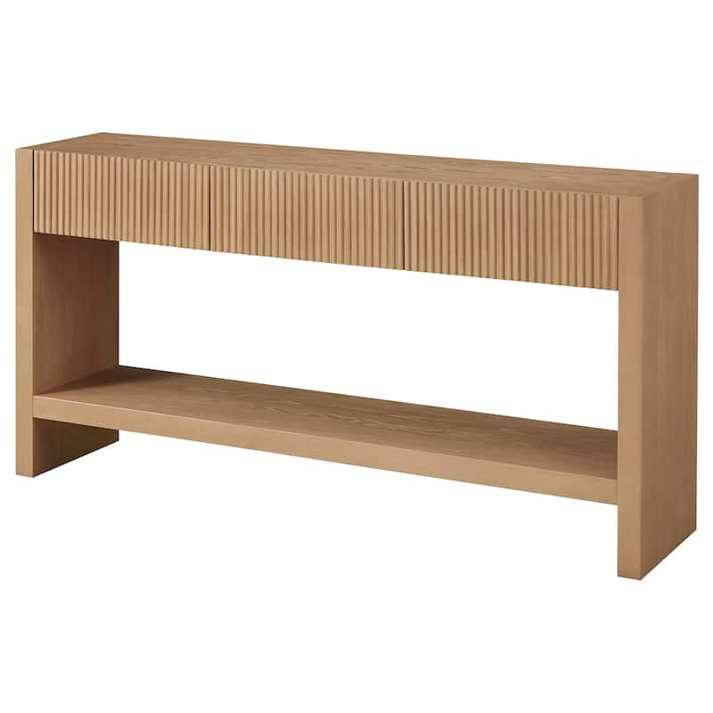 Manzanita 60" Wide Rectangular Solid Wood Fluted Console Table - 60" Wide
