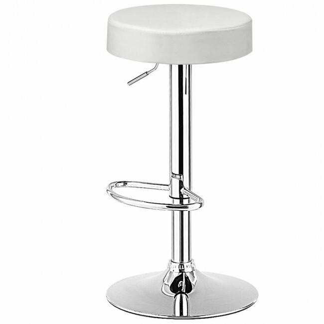 1 PC Round Bar Stool Adjustable Swivel Pub Chair - 14" x 26" - 34" (D x H)