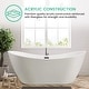 preview thumbnail 38 of 53, Vanity Art 71" X 32" White Acrylic Freestanding Air Bubble Soaking Bathtub with UPC Certified Overflow and Pop-up Drain