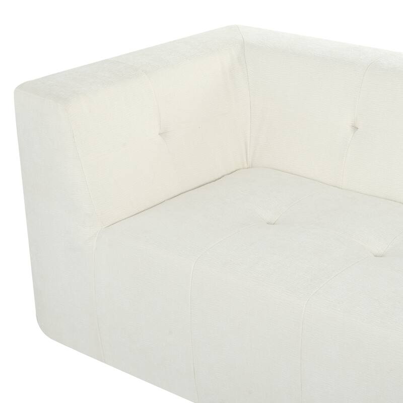 112.2" Chenille Modular L-Shaped Sofa Bed with Free Combination Design and No-Assembly Required