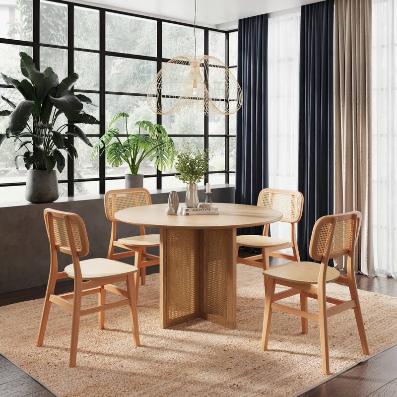Havenwood Round Dining Table with Cane Base