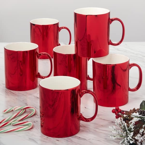 Certified International Holiday Lights Red 16 oz. Mugs, Set of 6 - On Sale  - Bed Bath & Beyond - 38385621