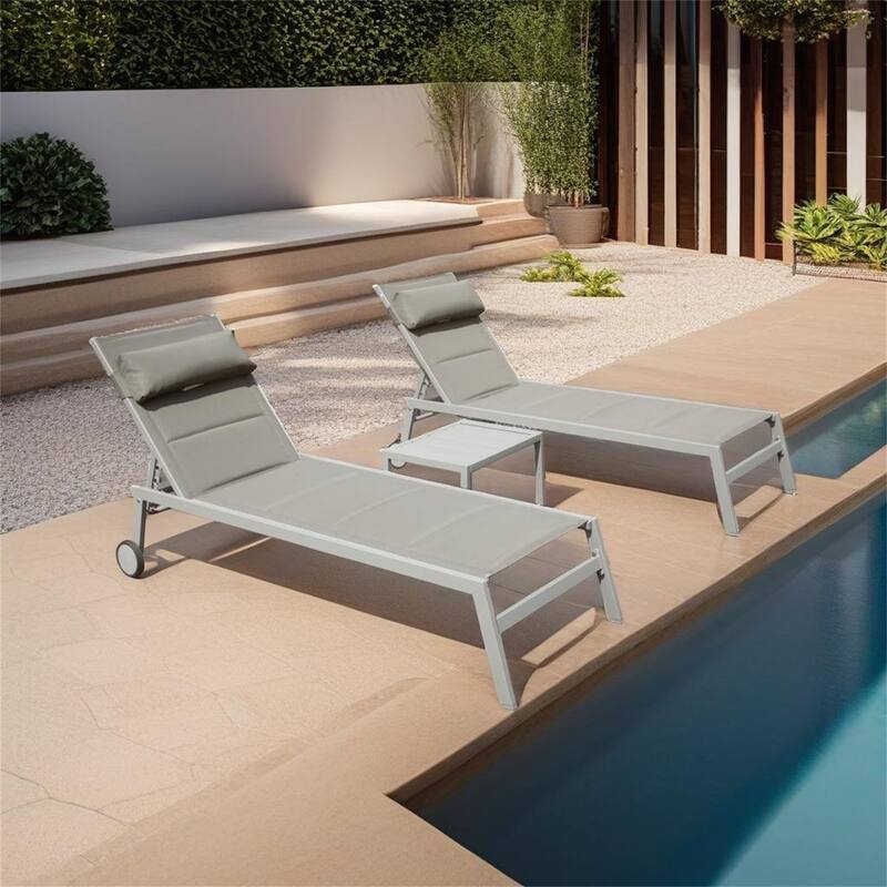 Outdoor Patio Chaise Lounge Set of 3