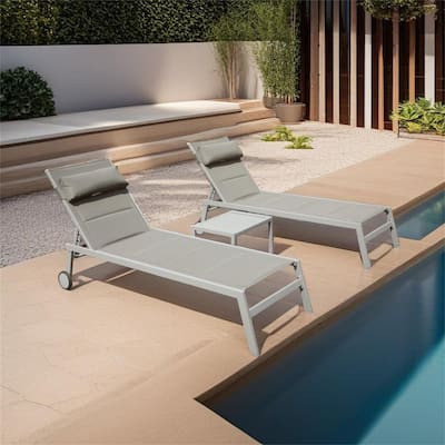Outdoor Patio Chaise Lounge Set of 3
