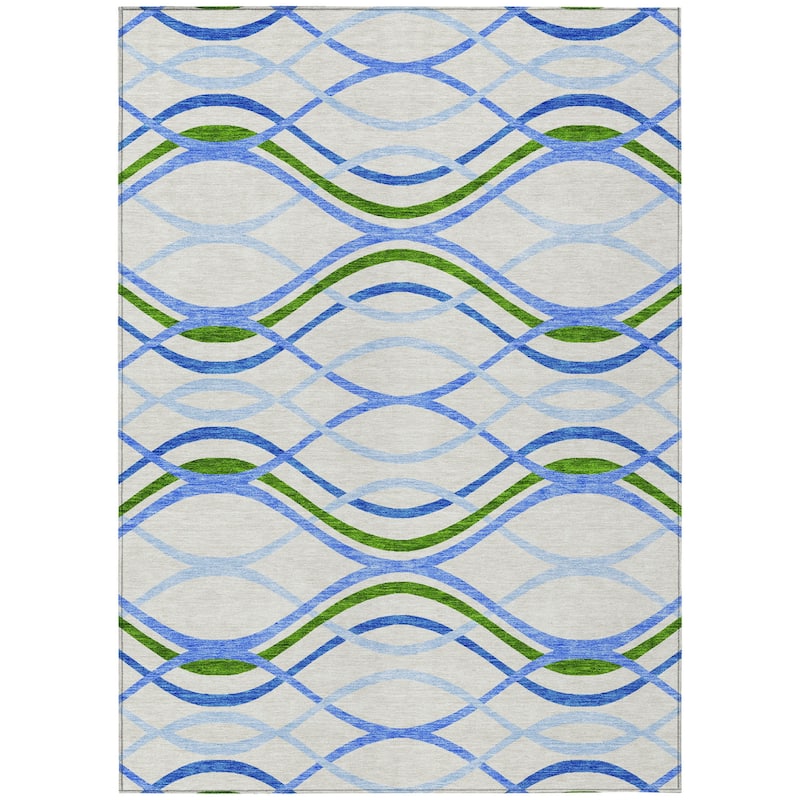 HomeRoots Abstract Transitional Rectangle Outdoor Rug