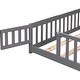 preview thumbnail 6 of 6, Gray Queen Size Wood Floor Bed with Door and Fence