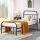 preview thumbnail 12 of 20, VECELO Modern Metal Platform Kids Bed Frame,Twin Size Bed Set of 2