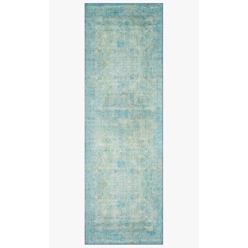 Alexander Home Tremezzina Printed Boho Aqua Area Rug