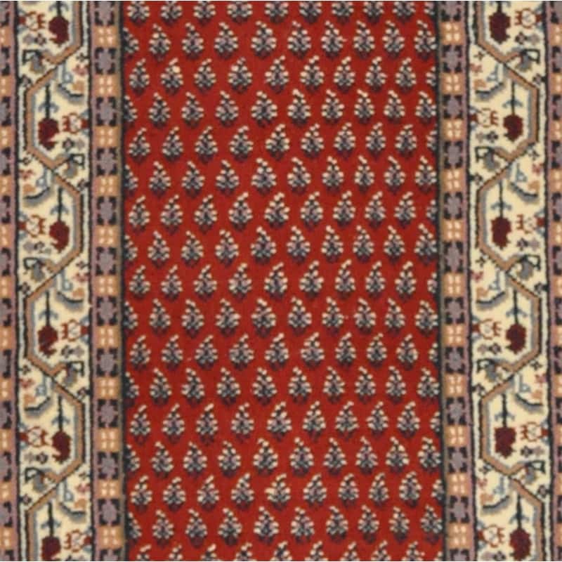 HERAT ORIENTAL Handmade Geometric Mir Wool Runner Rug - 2'9x10' - 2'9 x 10'