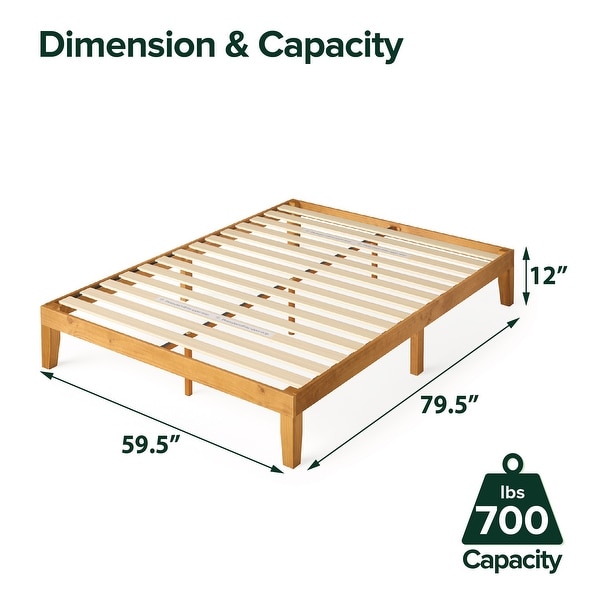 Priage by ZINUS Alexia Rustic Pine Wood Minimalist Rustic Platform