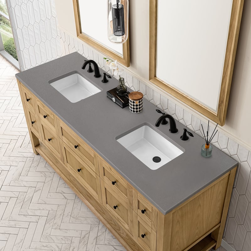 James Martin Vanities Breckenridge 72" Double Vanity, Light Natural Oak