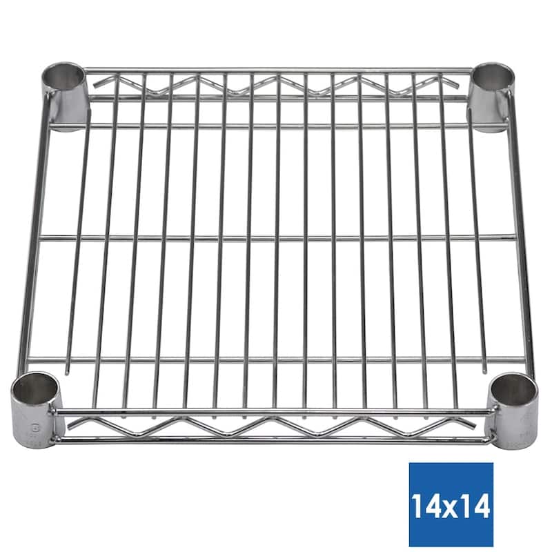 Chrome Wire Shelving with 4 Shelves - 14"d x 14"w
