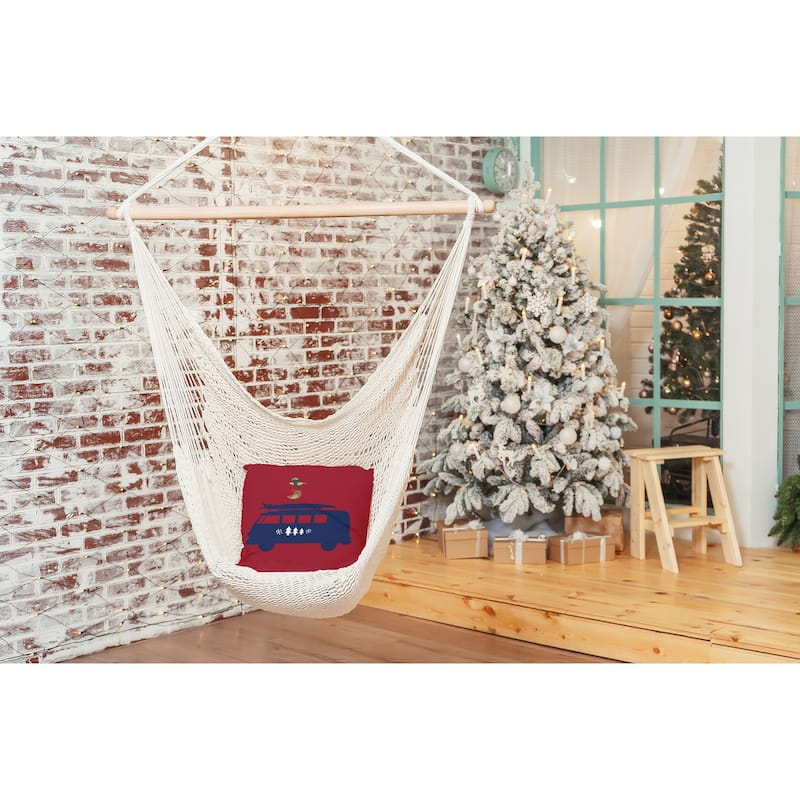 Christmas Surf Bird Indoor/Outdoor Beachy Christmas Throw Pillow