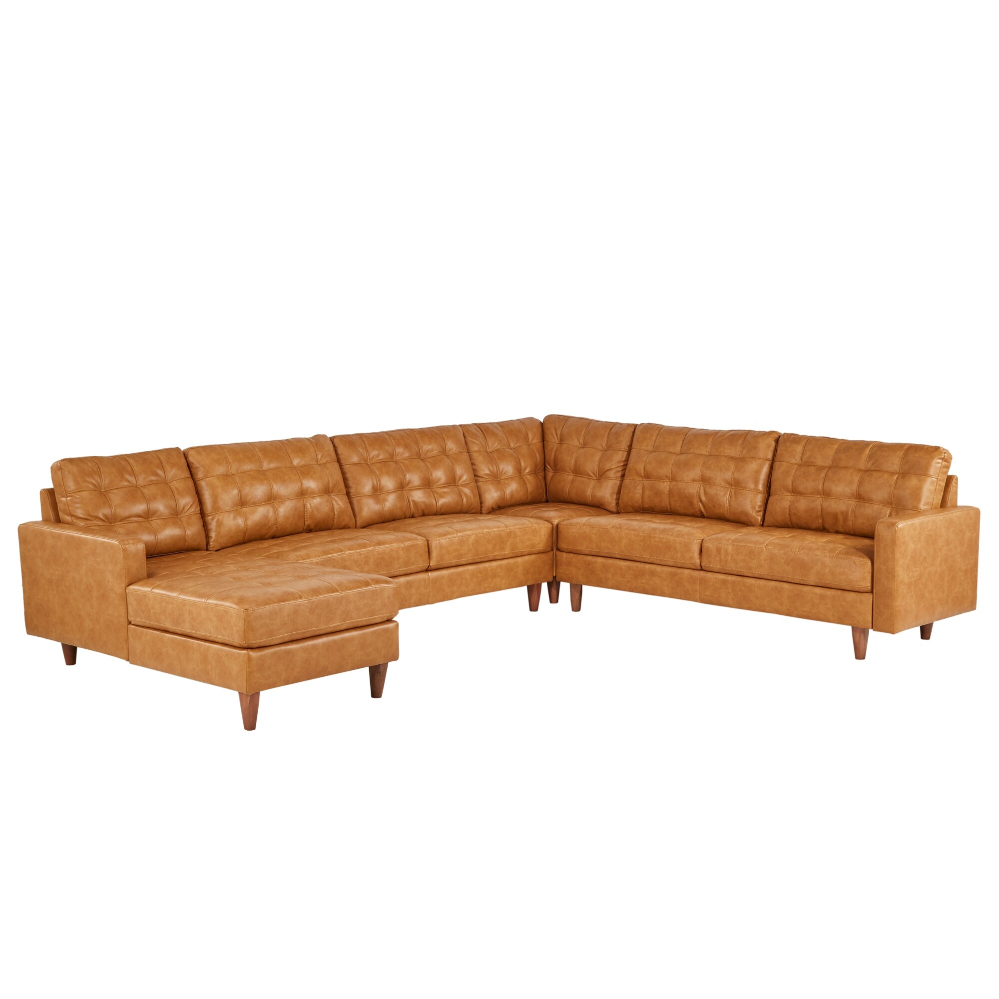 Odin caramel leather sectional cheap