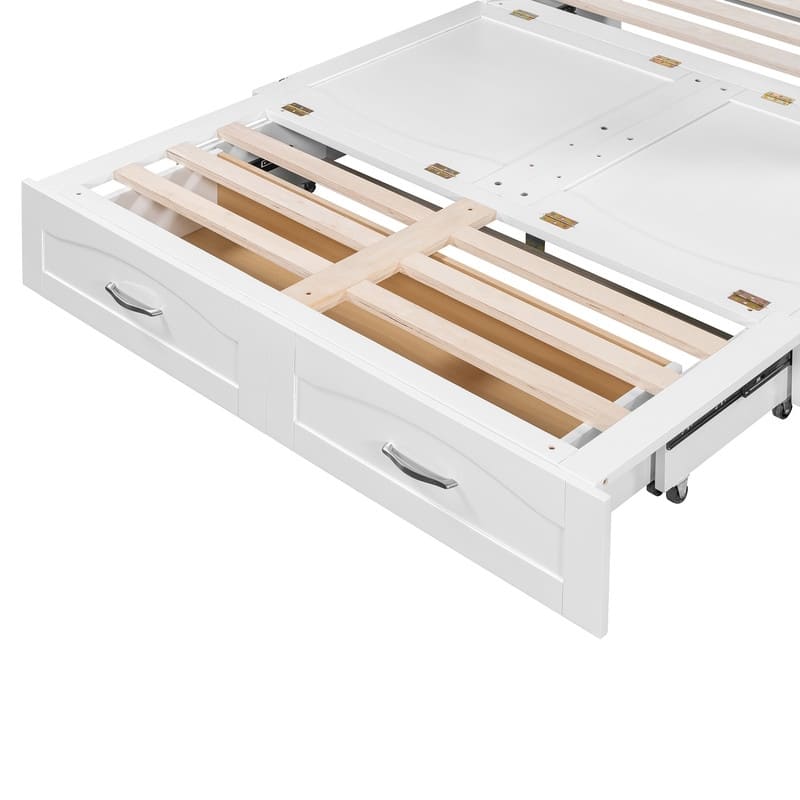 Full Size Murphy Bed Wall Bed with drawer and a set of Sockets & USB Ports, Pulley Structure Design