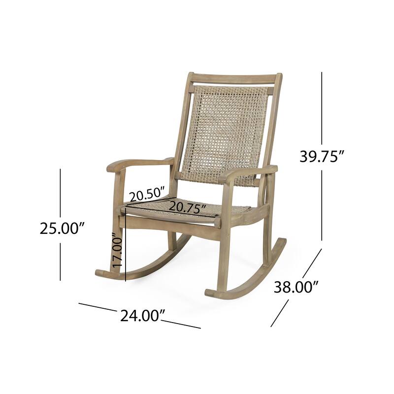 Lucas Outdoor Rustic Wicker Rocking Chairs (Set of 2) by Christopher Knight Home