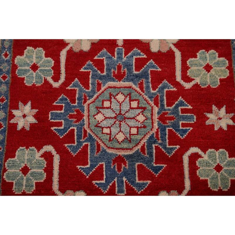 Red Kazak Oriental Foyer Rug Handmade Wool Carpet - 3'3" x 5'5"