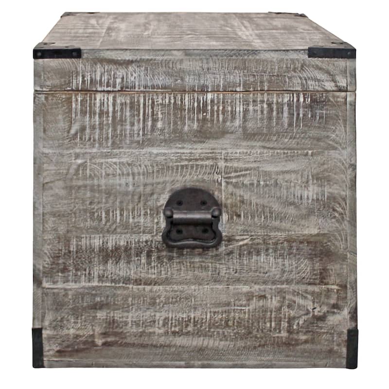 HomeRoots 20" Gray Solid Wood Square End Table - 18.00 in. x 20.00 in. x 18.00 in.