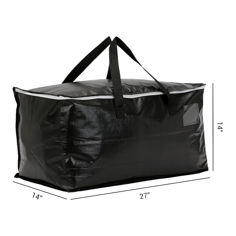 4 Packs Clothes Storage, Storage Bags, Moving Bags for Organizing Clothing, Comforter, Closet Organizers with Handles 27*14*14in - Black