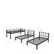 preview thumbnail 13 of 11, Black Twin XL over Twin Metal Triple Bunk Bed with Fence and Ladder