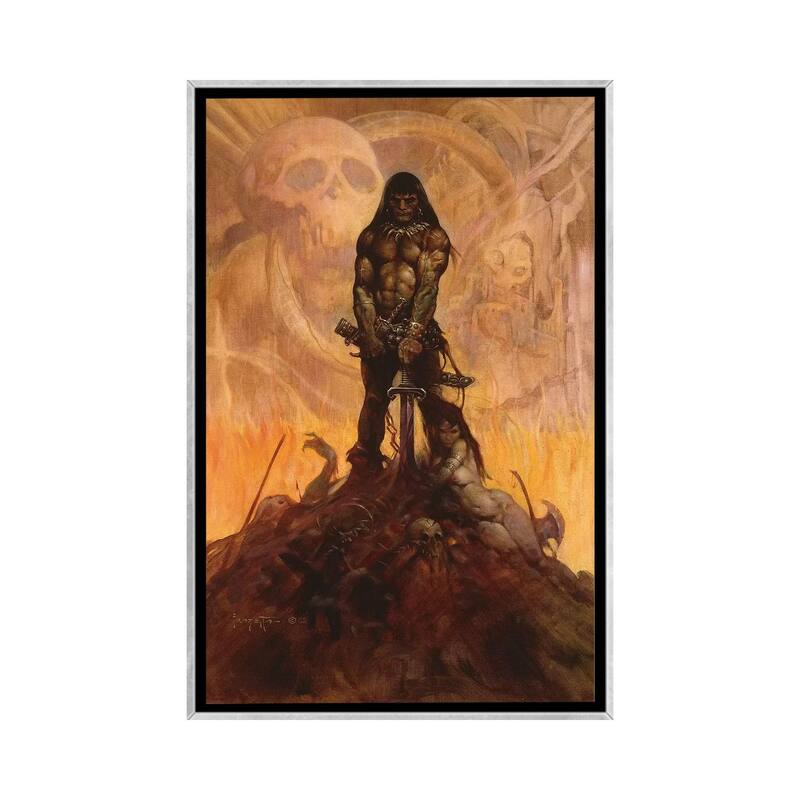 iCanvas "Barbarian" by Frank Frazetta Framed