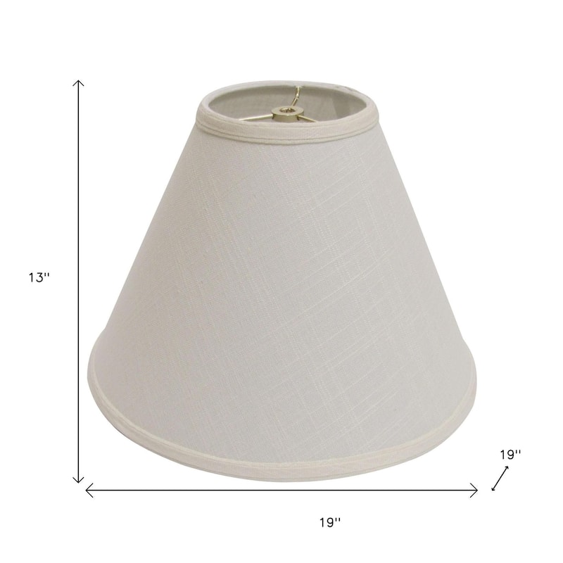 HomeRoots Off White Linen Cone Lamp Shade - 19