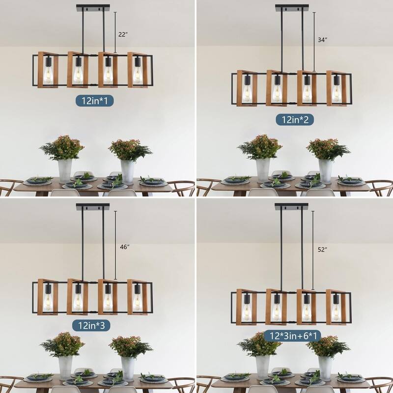 Kitchen Island Lighting Fixture, Dining Room 4 Lights Chandeliers
