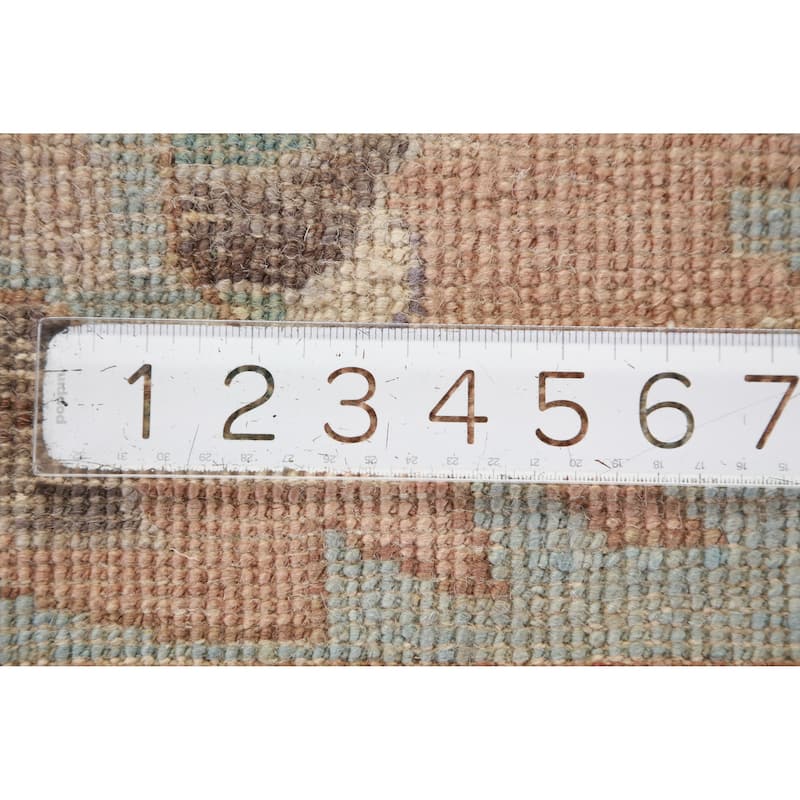 Hand Knotted Oriental 100% Wool Carpet Transitional All-Over Purples Oushak Area Rug - 9' 7'' X 8' 1''