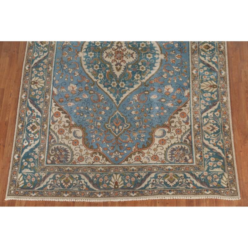 Distressed Over-Dyed Tabriz Persian Vintage Rug Handmade Wool Carpet - 6'8"x 9'10"