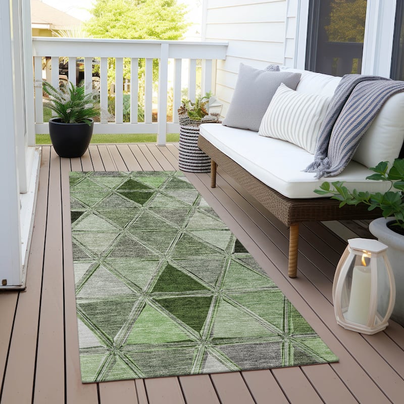 Machine Washable Indoor/ Outdoor Chantille Modern Diamonds Rug