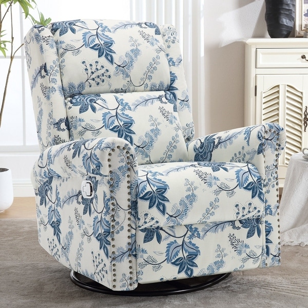 HOMYKA Floral Manual Recliner Swivel Rocking Chair Upholstered Glider On Sale Bed Bath Beyond 39969882