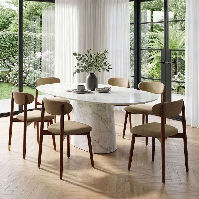 Modern Upholstered Linen Kitchen Dining Chair